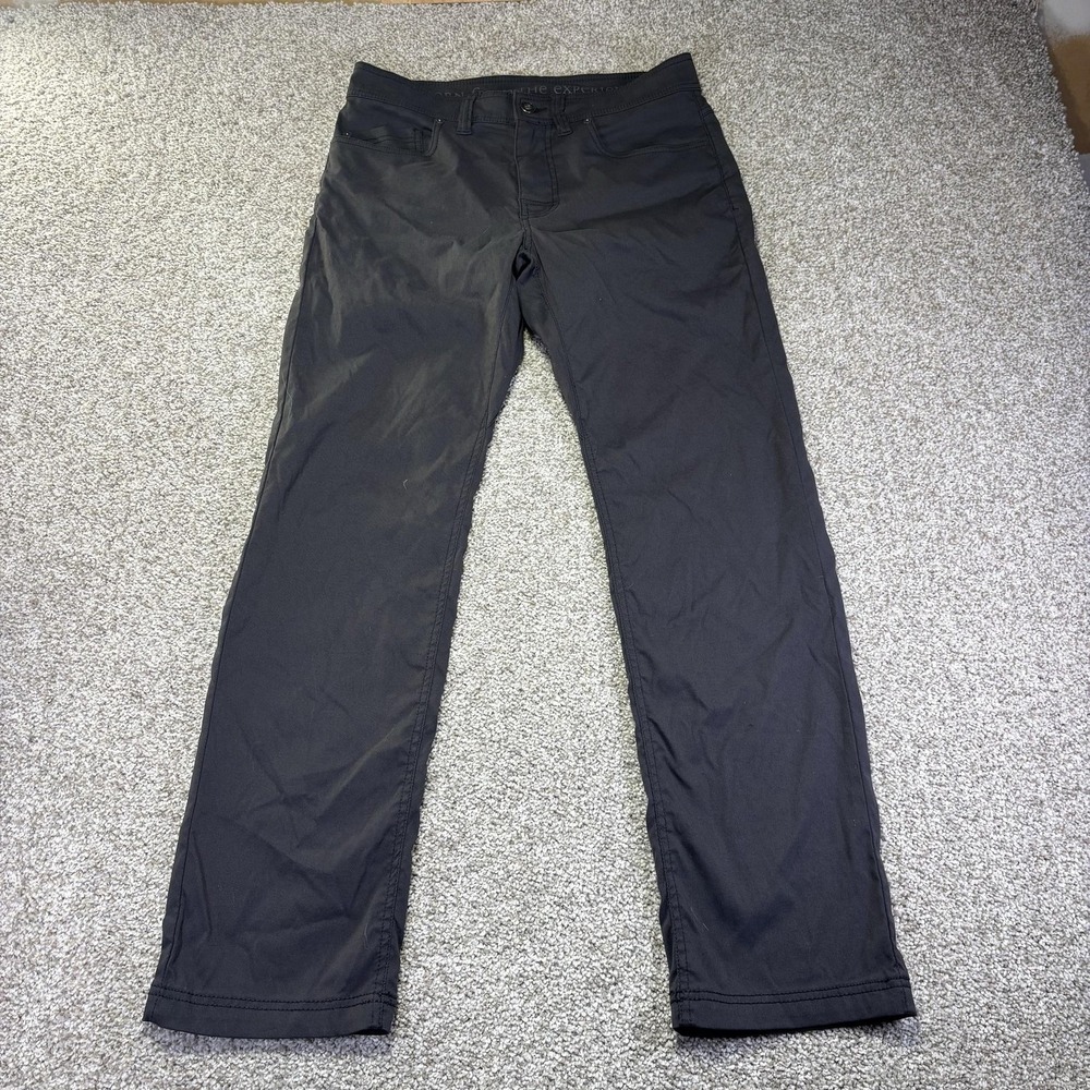 PrAna Pants Mens 30x30 Gray Nylon Slim Fit Khakis Hiking Stretch Outdoor Casual